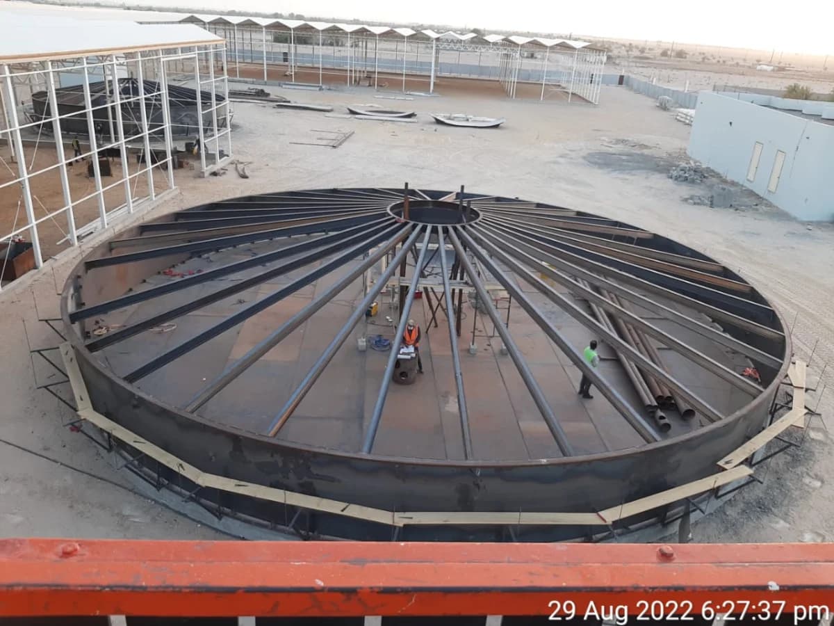 Tank Roof Preparation, Beam, and Crown Ring Installation